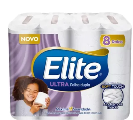 [Nova Conta R$ 0,10] Papel Higiênico Folha Dupla Elite 8 Rolos