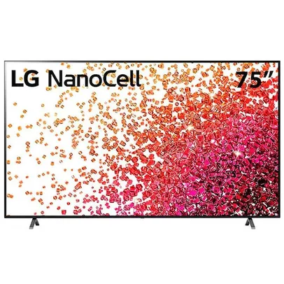 Smart TV 75 LG 4K NanoCell 75NANO75 3x HDMI 2.0, Inteligência Artificial ThinQAI, Smart Magic, Google Alexa - 2021