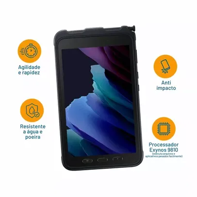 Tablet Samsung Galaxy Tab Active 3 8.0'' 64GB 4GB 13MP 4G Android Preto