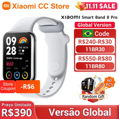 [com impostos] Xiaomi mi band 8 pro versão global pulseira inteligente 1.74 