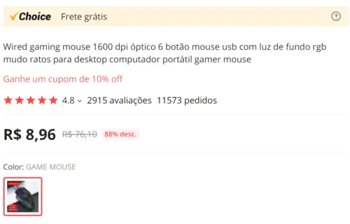 Imagem na descrição da promoção