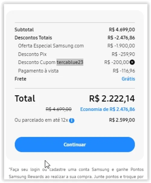 Imagem na descrição da promoção