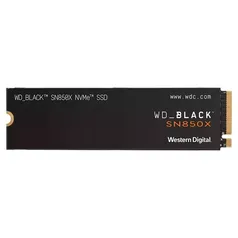 SSD WD Black SN850X Gaming 2TB, M.2 2280 PCIe GEN4X4, NVMe, Leitura: 7300 MB/s e Gravação: 6600 MB/s, Preto - WDS200T2XHE