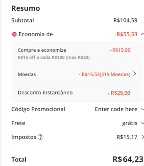 Imagem na descrição da promoção