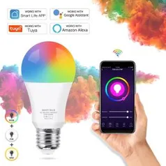 Lâmpada inteligente tuya, lâmpada led rgb | R$ 64