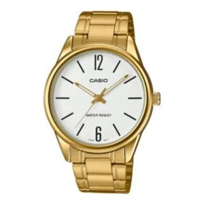 Relógio Masculino Analógico Casio MTP-V005G-7BUDF - Branco/Dourada - R$129
