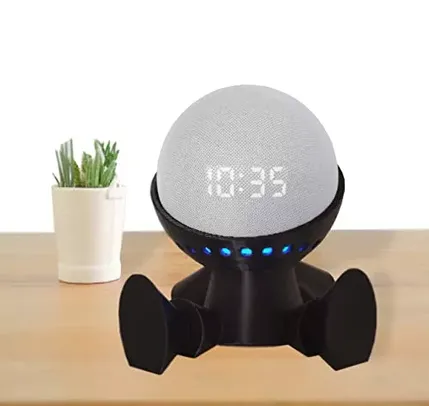 [PRIME] Suporte Para Echo Dot Alexa compativel com a 4 e 5 Geração - Tema Robô Espacial (Preto)