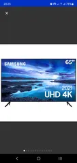  Smart TV 65" UHD 4K Samsung 65AU7700, Processador Crystal 4K, Tela sem limites, Visual Livre de Cab