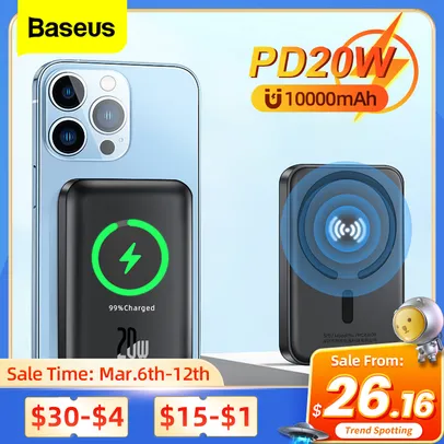 Baseus Power Bank Magnético 10.000mAh 