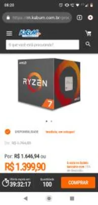 Promoção na KABUM em produtos Ryzen  até 25%