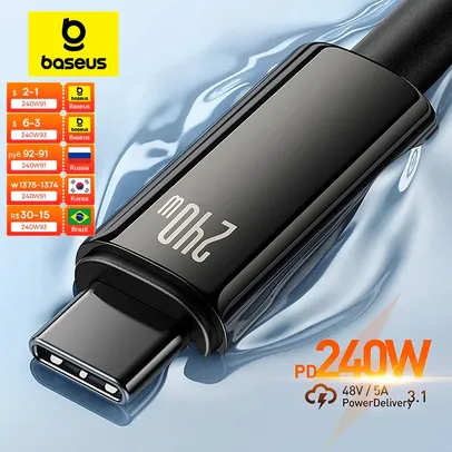 [Com Taxa/Gpay] Cabo Usb Tipo C X Tipo C 1m 240W Baseus