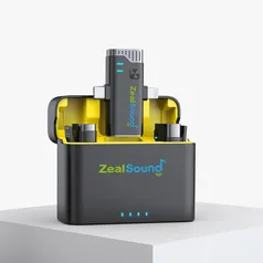 Microfone Lapela Sem Fio Zealsound, Plug and Play, 20 metros, 48 Horas de autonomia