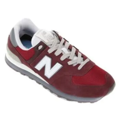 Tênis New Balance 574 Masculino - Vinho e Bege R$184