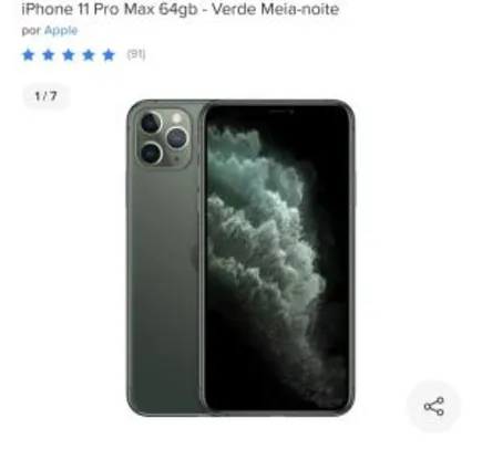 iPhone 11 Pro Max 64gb - Verde Meia-noite | R$5.949