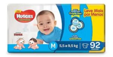 Huggies Fralda Tripla Proteção Hiper M, 92 Fraldas