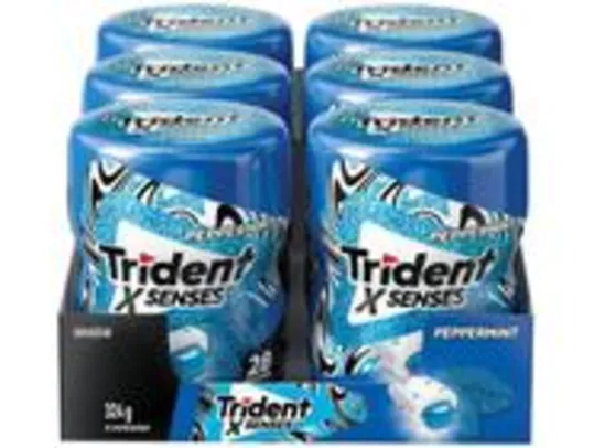 Chiclete Trident X Senses Hortelã Display Garrafa 6 Unidades de 54g