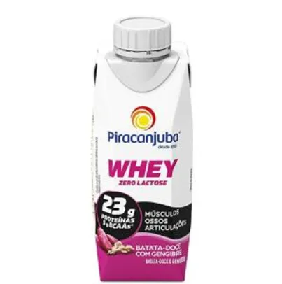 [Prime] Piracanjuba Whey Zero Lactose Batata-Doce com Gengibre 250ml (Min.4) | R$3,60