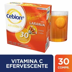 Cebion Vitamina C Sabor Laranja Com 30 Comprimidos Efervescentes