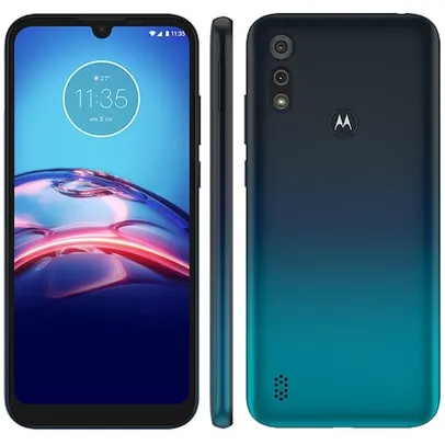 Smartphone Motorola Moto e6s Azul Navy 64GB, Tela Max Vision de 6.1", Câmera Traseira Dupla, Android 9.0, Processador Octa-Core e 2GB de RAM