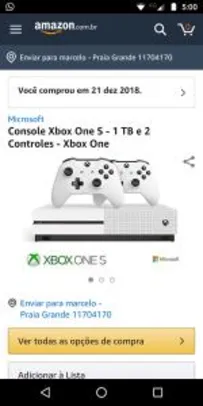 Console Xbox One S - 1 TB e 2 Controles - Xbox One - R$1580