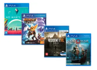 Kit - Jogos God Of War + Resident Evil® 7 + No Man`s Sky + Ratchet & Clank - PS4 - R$270