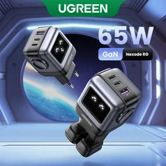 UGREEN | GaN Robô Carregador 65W | Carga Rápida 4.0, 3.0 PPS