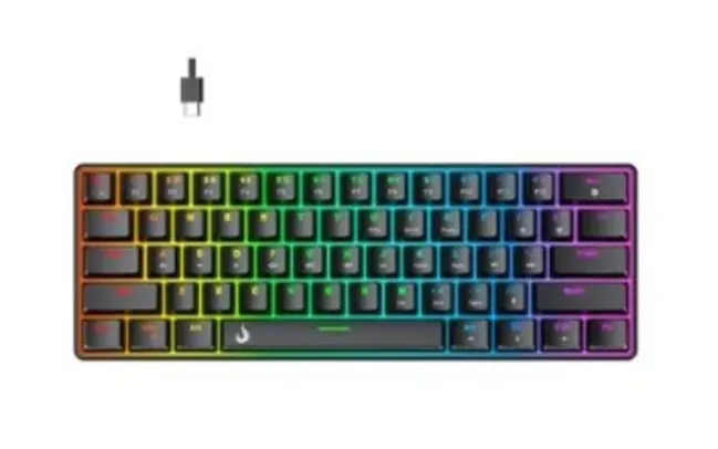 Teclado Mecânico Gamer Rise Mode GM1 Black, RGB, Switch Outemu Blue - RM-TCM-GM1-BBLUE