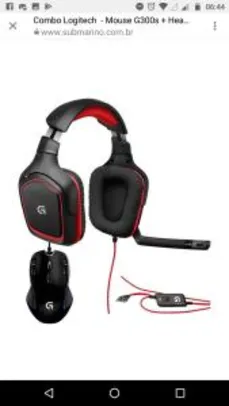 Combo Logitech  - Mouse G300s + Headset G230 - PC - R$220