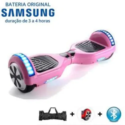Hoverboard 6.5 Rosa Bluetooth Led lateral e frontal com mochila - Bateria Samsung - R$594