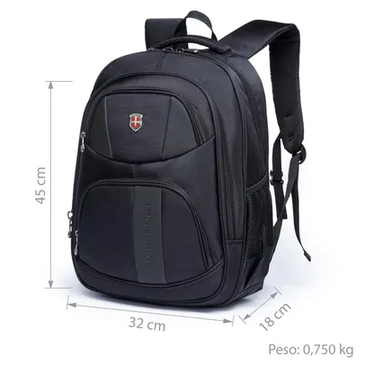 Mochila Executiva Impermeável Swissport  Notebook Reforçada Trabalho Faculdade