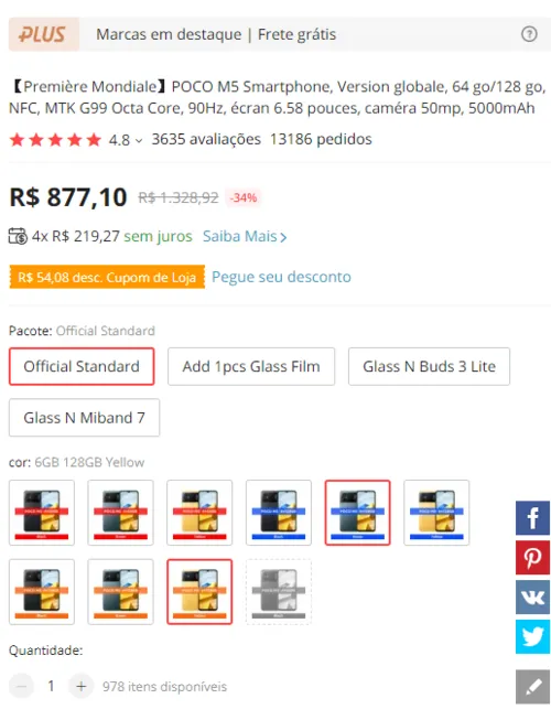 Imagem na descrição da promoção