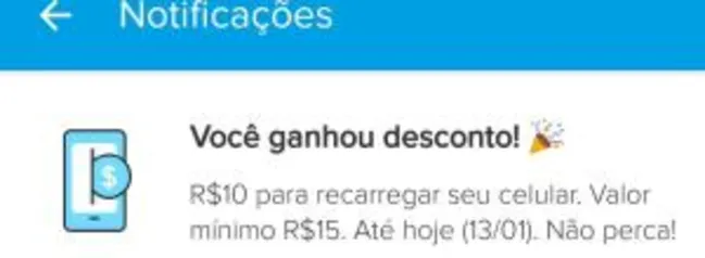 [Usuários selecionados] Recarregue R$15 e ganhe R$10 OFF pelo Mercado Pago