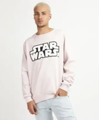 Blusão de moletom masculino Star Wars rosa | R$60