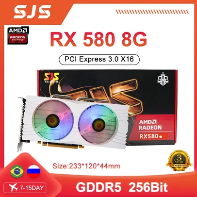 Placa de vídeo SJS RX580 8GB 2048SP