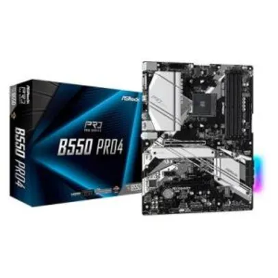 Placa-Mãe ASRock B550 Pro4, AMD AM4, ATX, DDR4 R$999