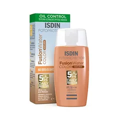 (Rec)  ISDIN Protetor Solar Facial Fusion Water 5 Stars Color Fps 50 – Cor Escura