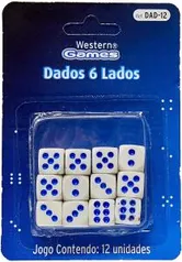 [PRIME] Dados 6 Lados 12 Peças, Western, Multicor | R$8