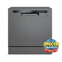 Lava Louças MIdea 8 Serviços Cinza DWA08S