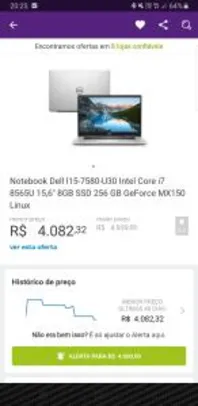 Notebook Dell Inspiron Ultrafino I15-7580-u30s 8ª Geração Intel Core I7 8gb 256gb Ssd Placa De Vídeo Fhd 15.6" Linux Mcafee - R$4082