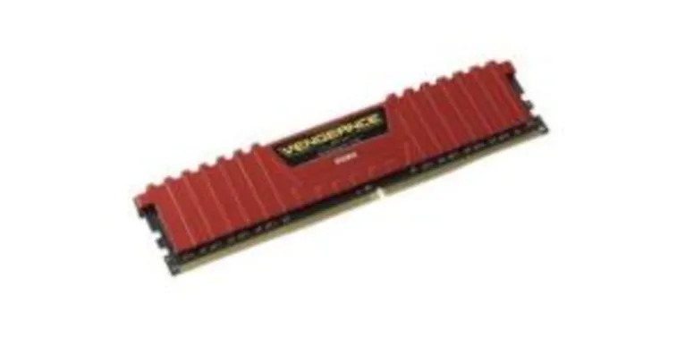 Memória Corsair Vengeance LPX, 4GB, 2400MHz, DDR4, CL16, Vermelho - R$129