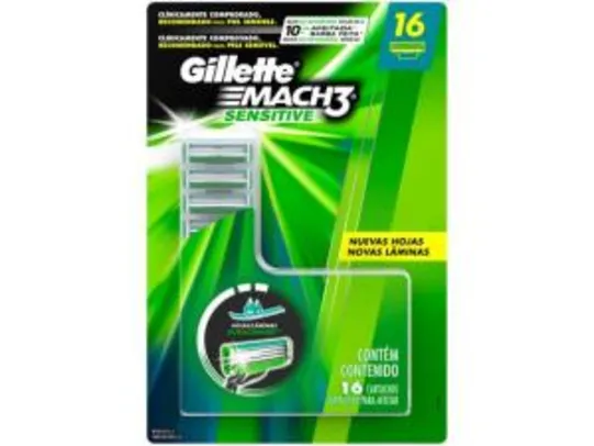 Carga Gillette Mach3 Sensitive - 16 Cargas - R$ 55