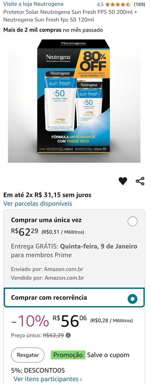 Imagem na descrição da promoção