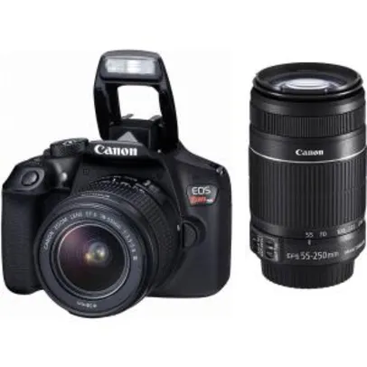 Câmera Canon Eos Rebel T6 Premium Kit com 2 Lentes e Wi-Fi R$2000