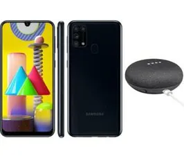 Smartphone Samsung Galaxy M31 Preto 128GB + Google Nest Mini Preto | R$1899