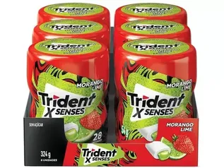 Chiclete Trident XSenses Morango Lime Sem Açúcar (6 Unidades de 54g)