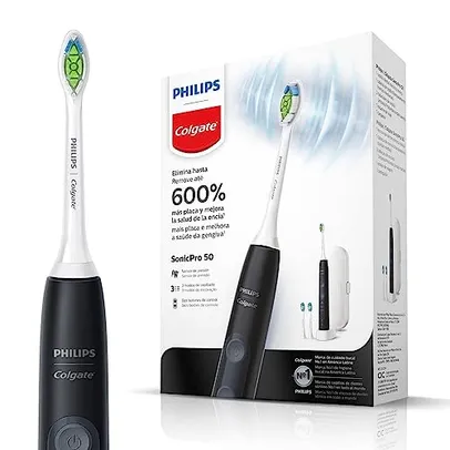 Colgate Escova De Dente Elétrica Philips Sonicpro 50 Recarregável Bivolt Com 2 Refis E Estojo De Viagem