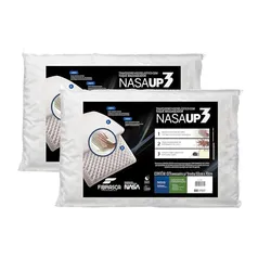 (Prime)Kit 2 peças Travesseiro Nasa Up 3, para fronhas 50x70 cm, Fibrasca