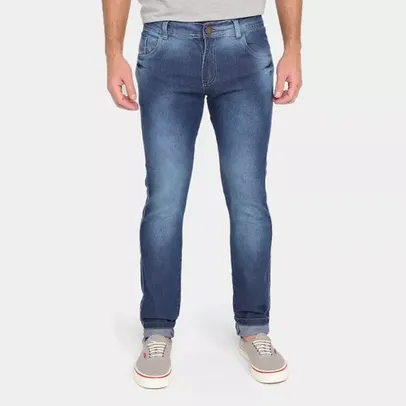 Calça Jeans Skinny Grifle Estonada Masculina