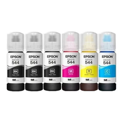 Kit combo de 6 refil tintas epson T544 original L3110 L3150