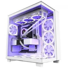 Gabinete Gamer NZXT H9 Flow, Mid Tower, Vidro Temperado, White, ATX, Sem Fonte, Com 4 Fans